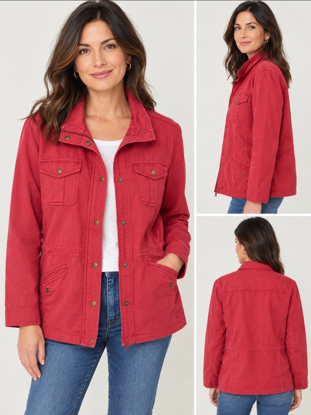 Talbots Women's Raspberry Pink Utility Jacket